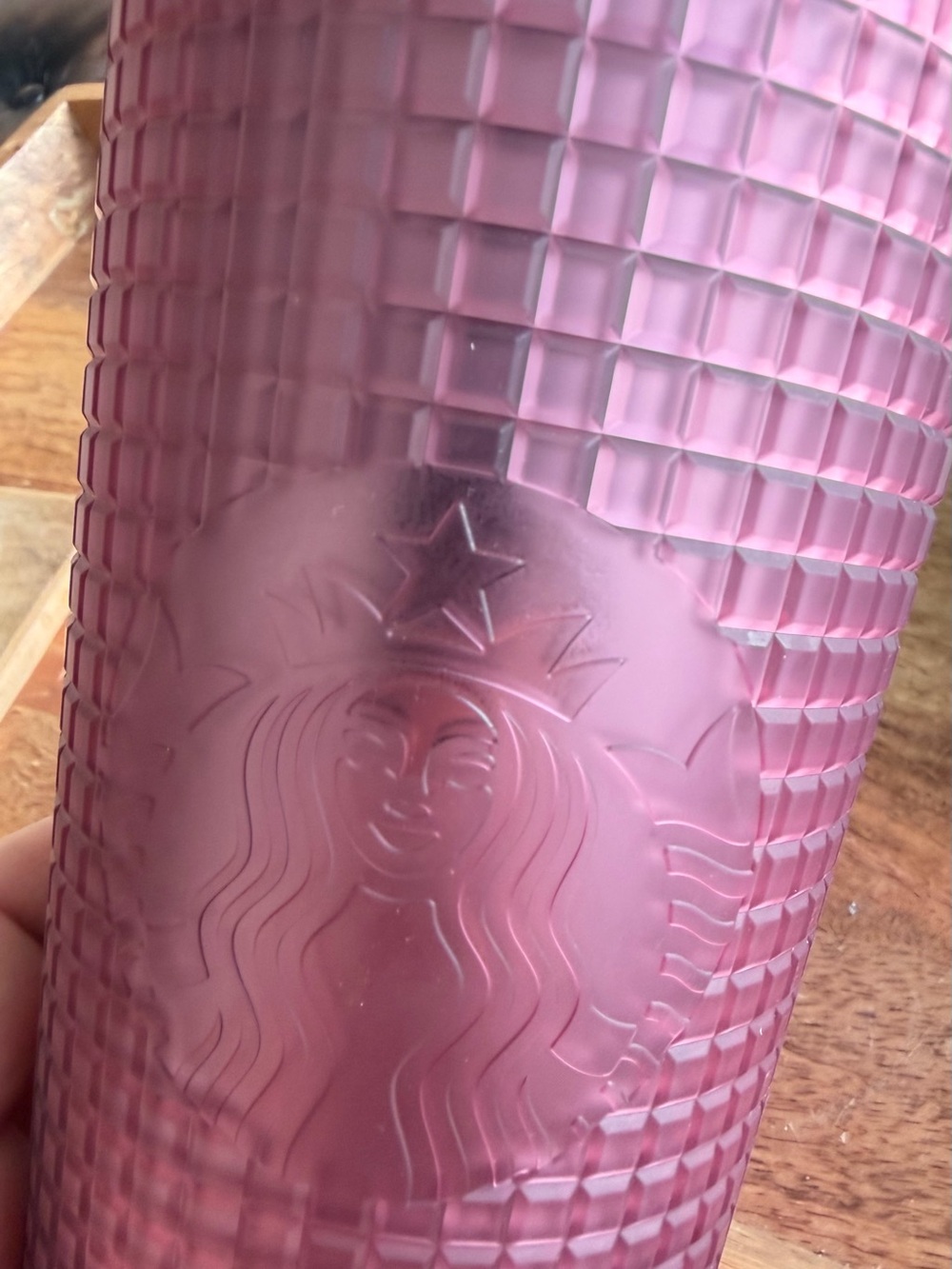 Starbucks Frosted Shimmer studded Mauve Textured Reusable Cup